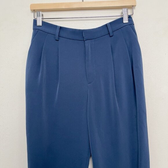 Uniqlo Womens Small Tapered Pleated Navy Trouser - Picture 3 of 11